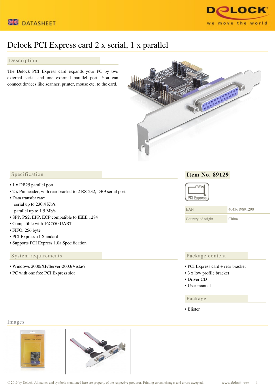 DeLOCK 89129 User Manual | 1 page