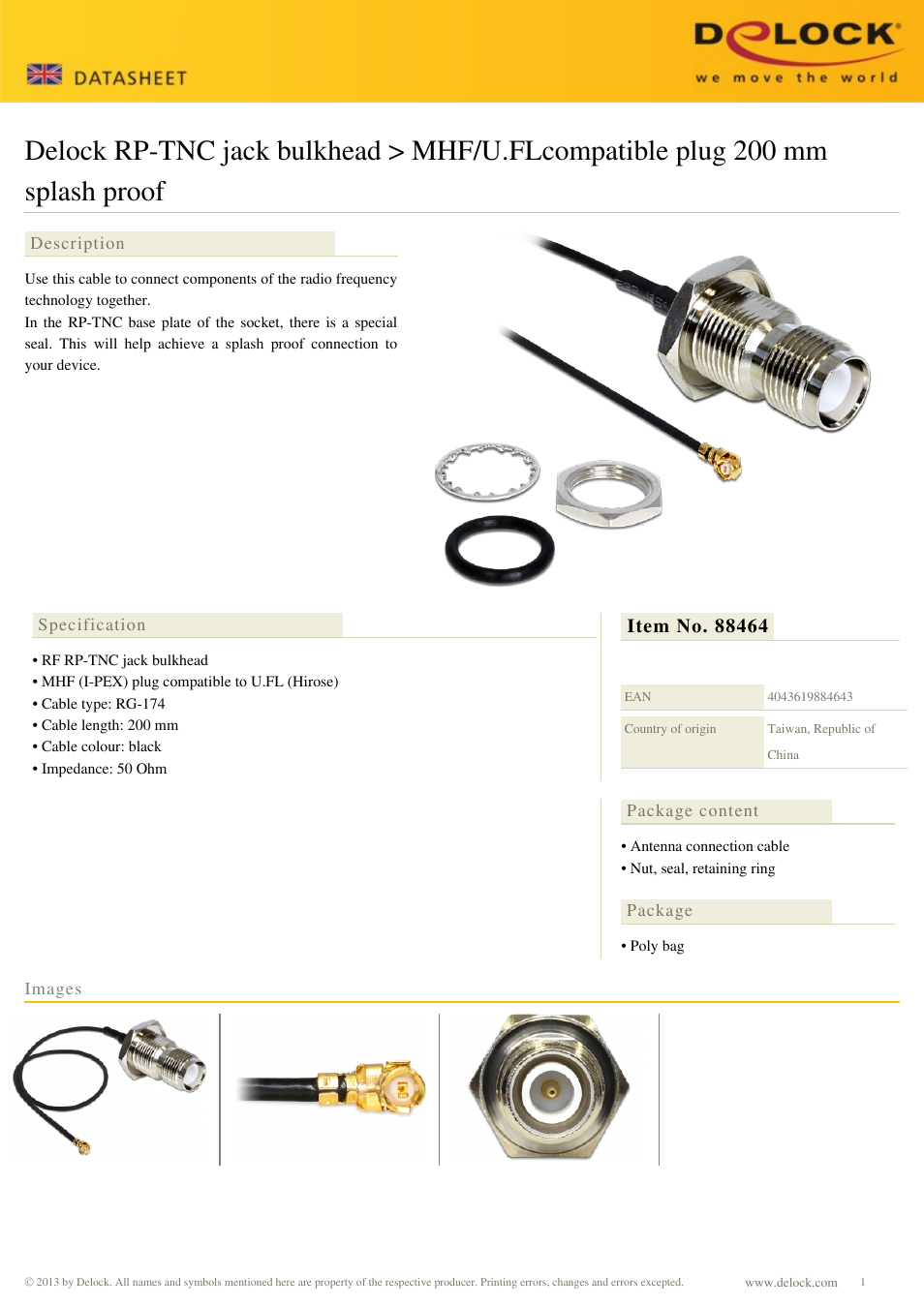 DeLOCK 88464 User Manual | 1 page