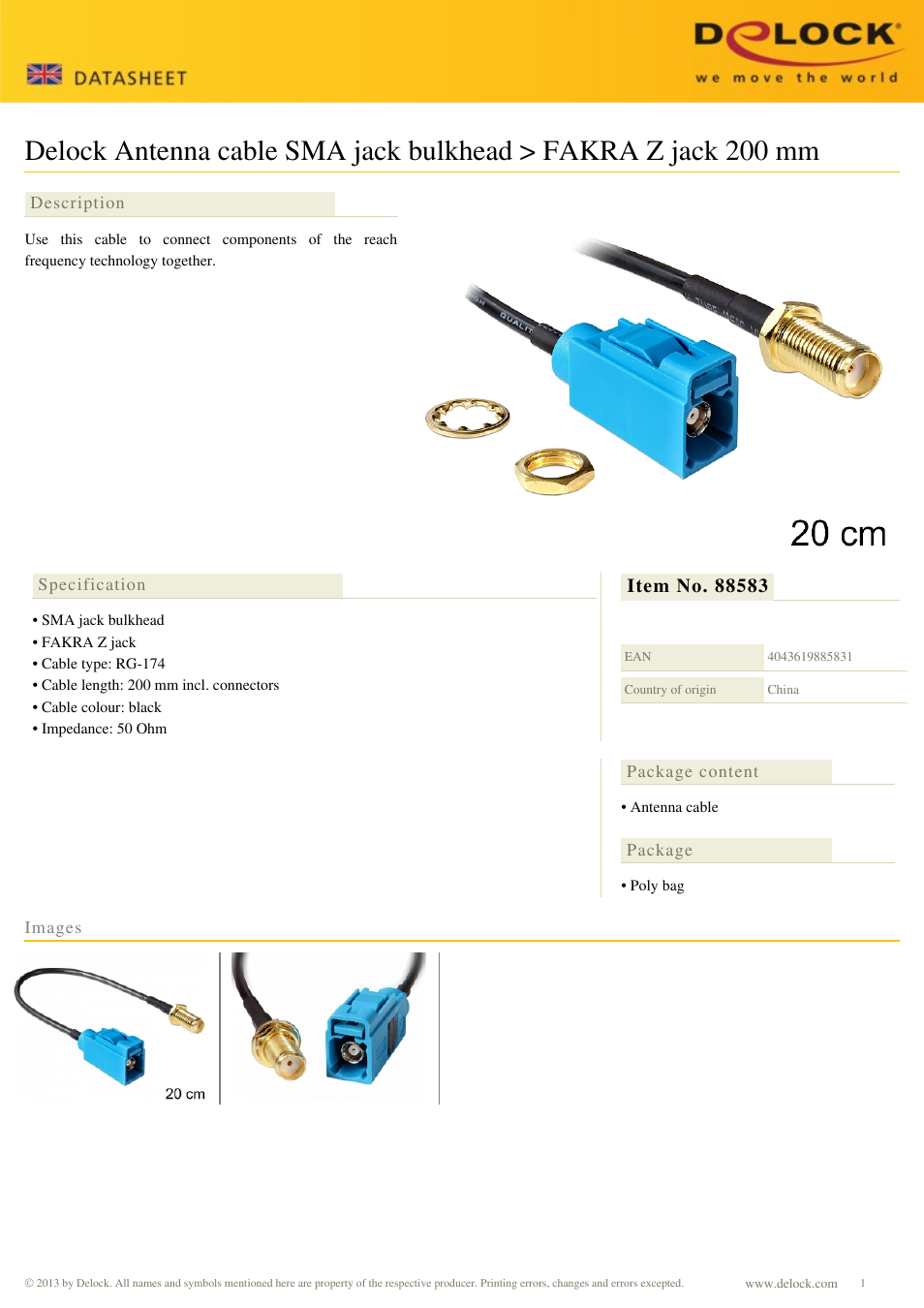 DeLOCK 88583 User Manual | 1 page