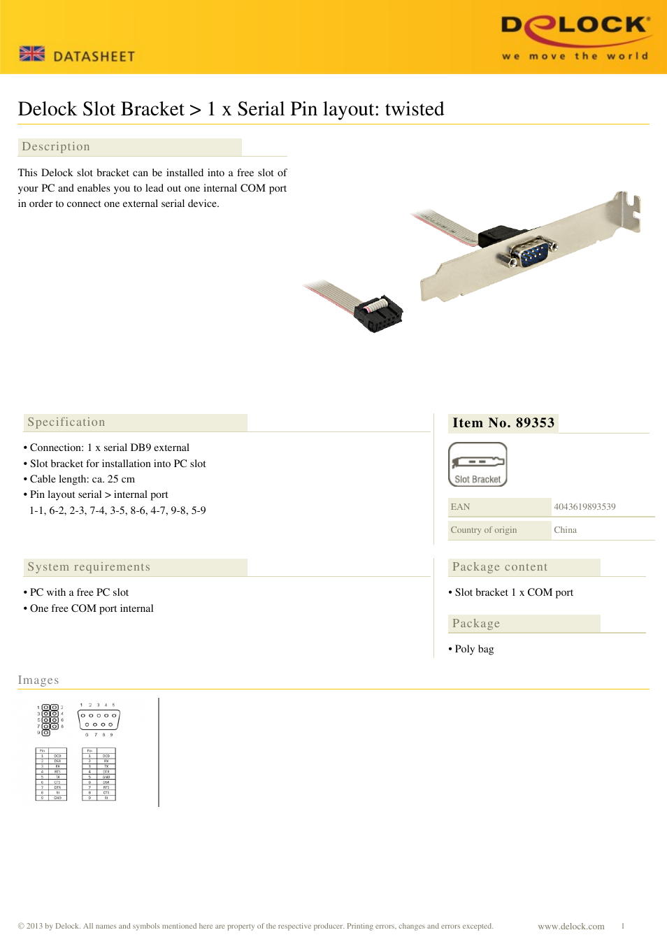 DeLOCK 89353 User Manual | 1 page