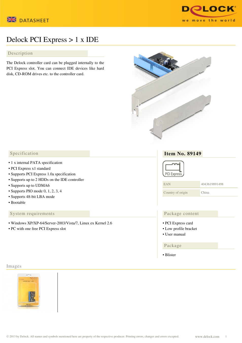 DeLOCK 89149 User Manual | 1 page