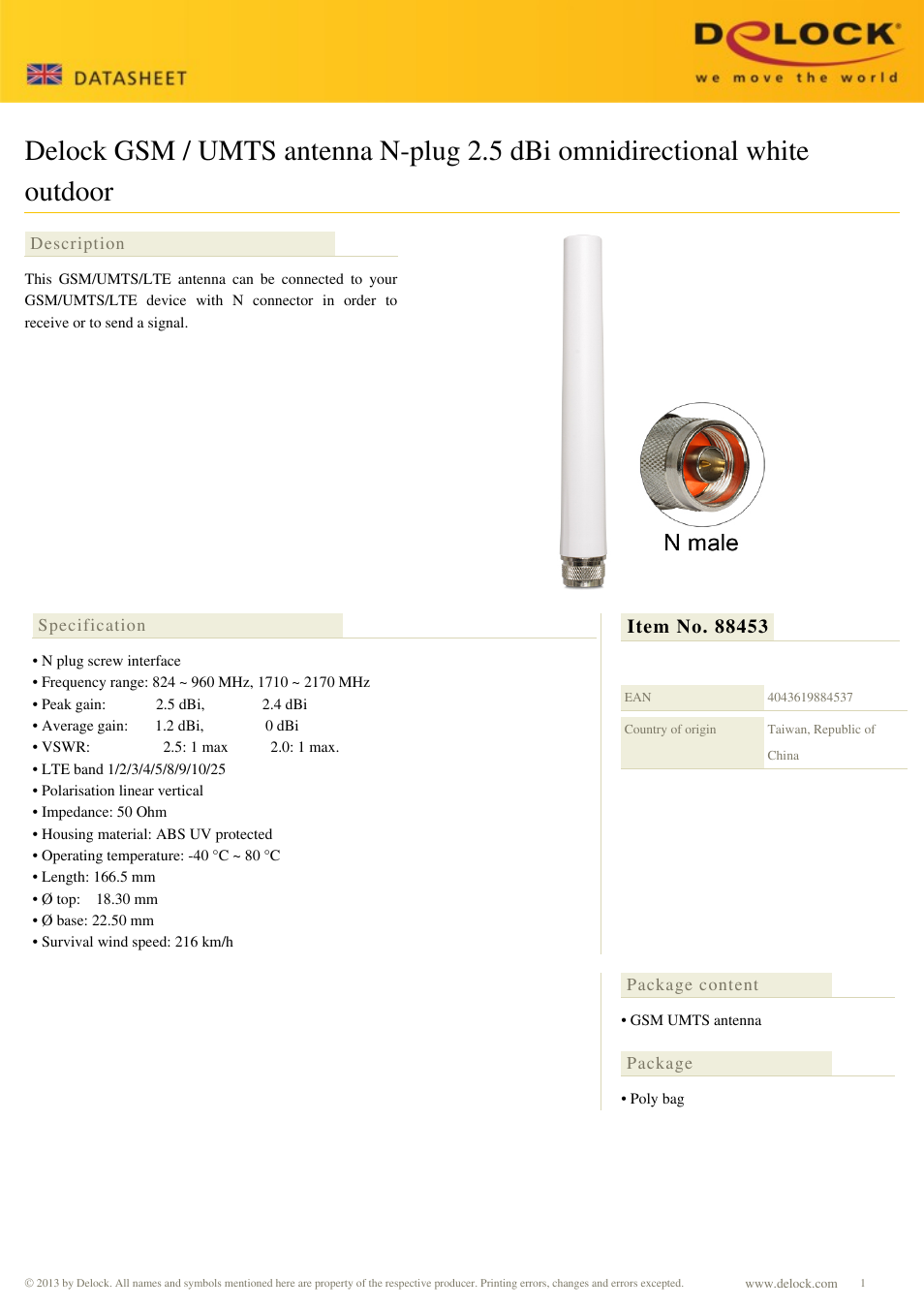 DeLOCK 88453 User Manual | 1 page