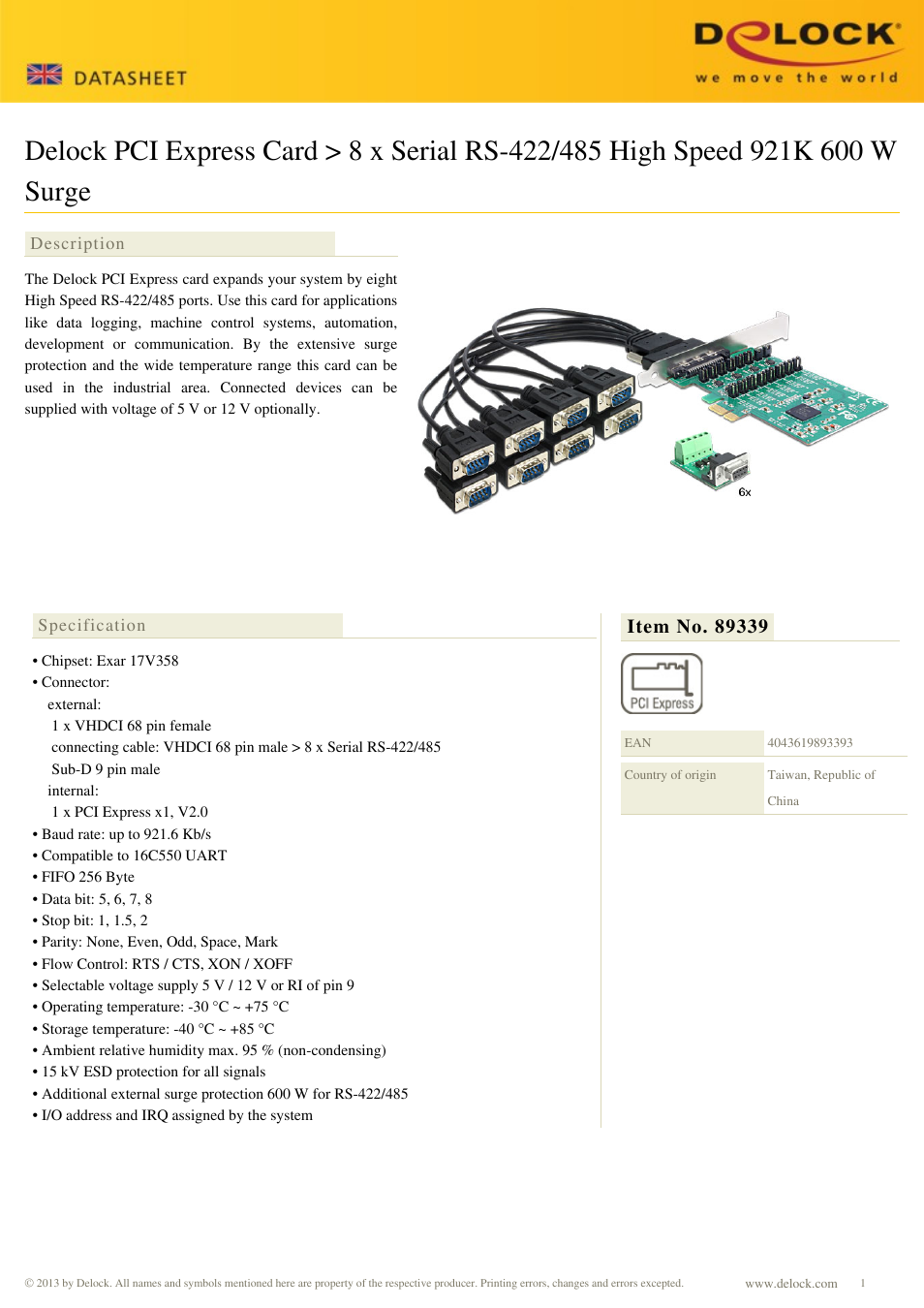 DeLOCK 89339 User Manual | 2 pages
