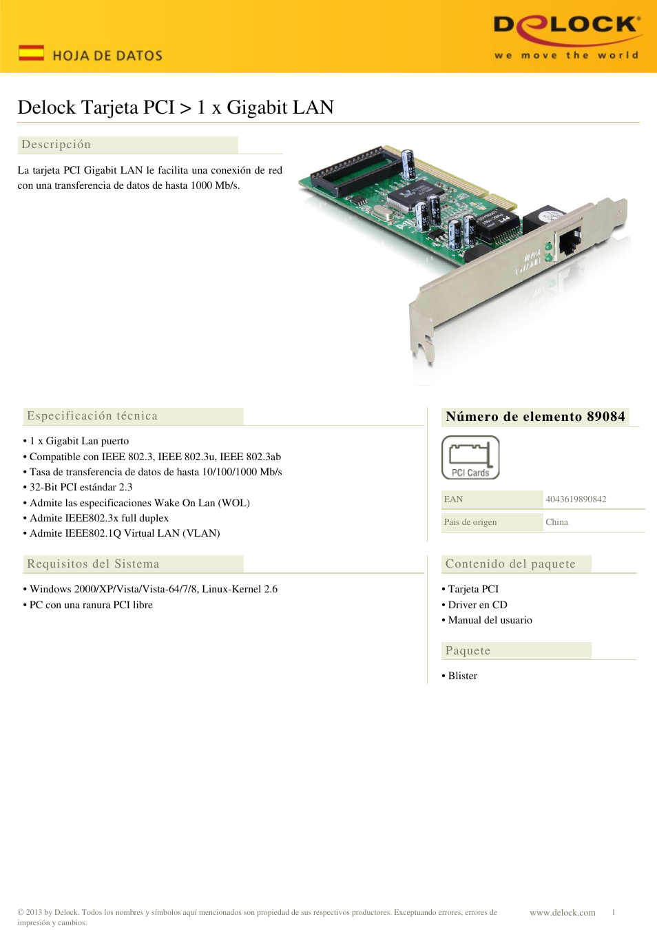 DeLOCK 89084 User Manual | 1 page