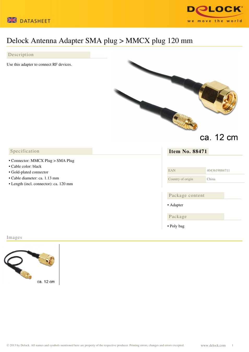 DeLOCK 88471 User Manual | 1 page