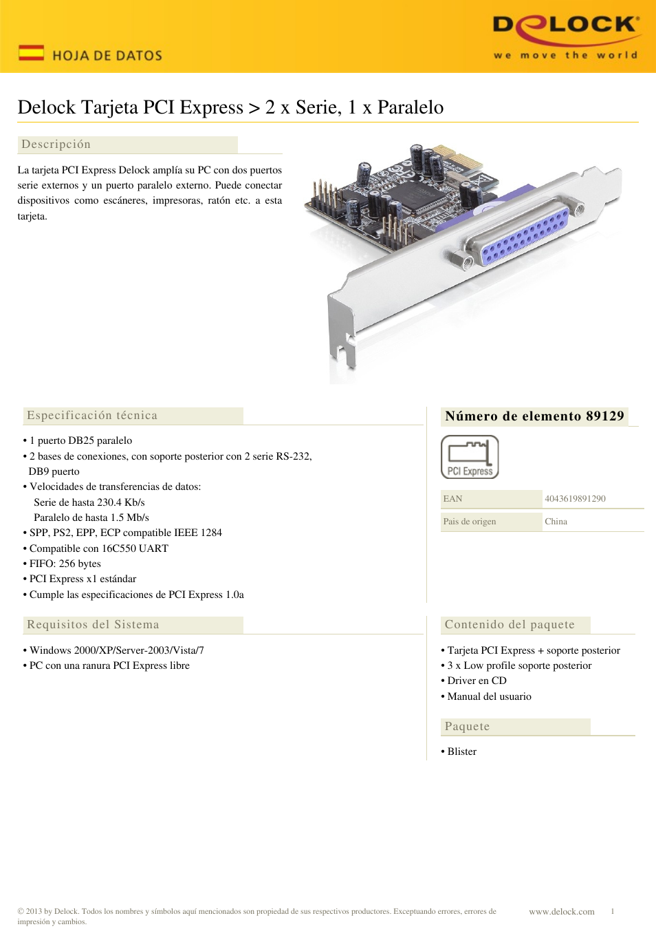 DeLOCK 89129 User Manual | 2 pages