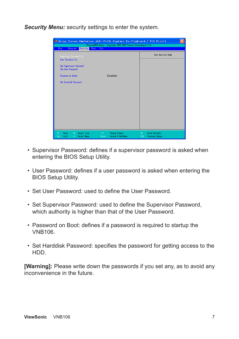 VIEWSONIC VNB106 User Manual | Page 13 / 24