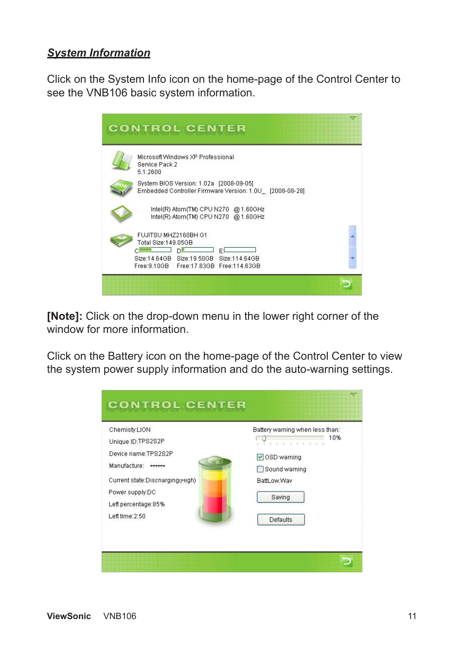 VIEWSONIC VNB106 User Manual | Page 17 / 24