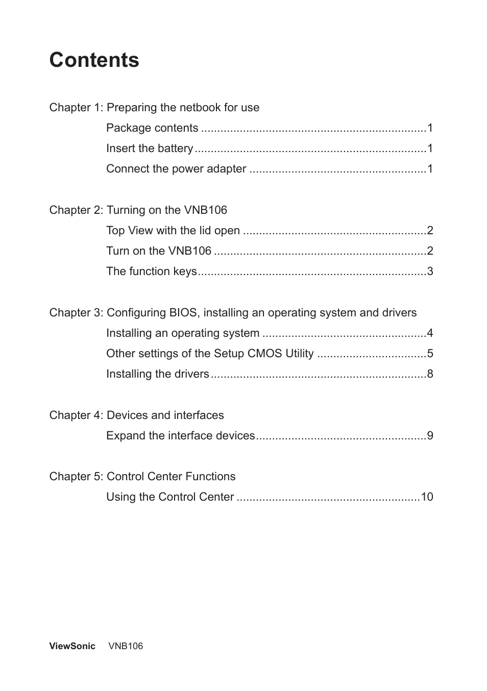 VIEWSONIC VNB106 User Manual | Page 6 / 24