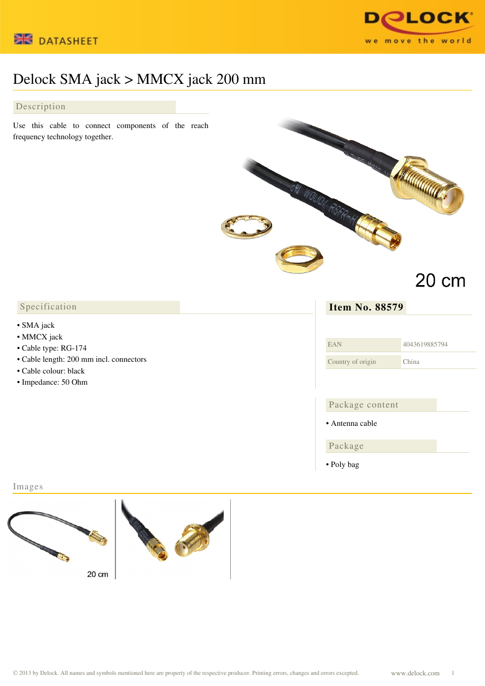 DeLOCK 88579 User Manual | 1 page