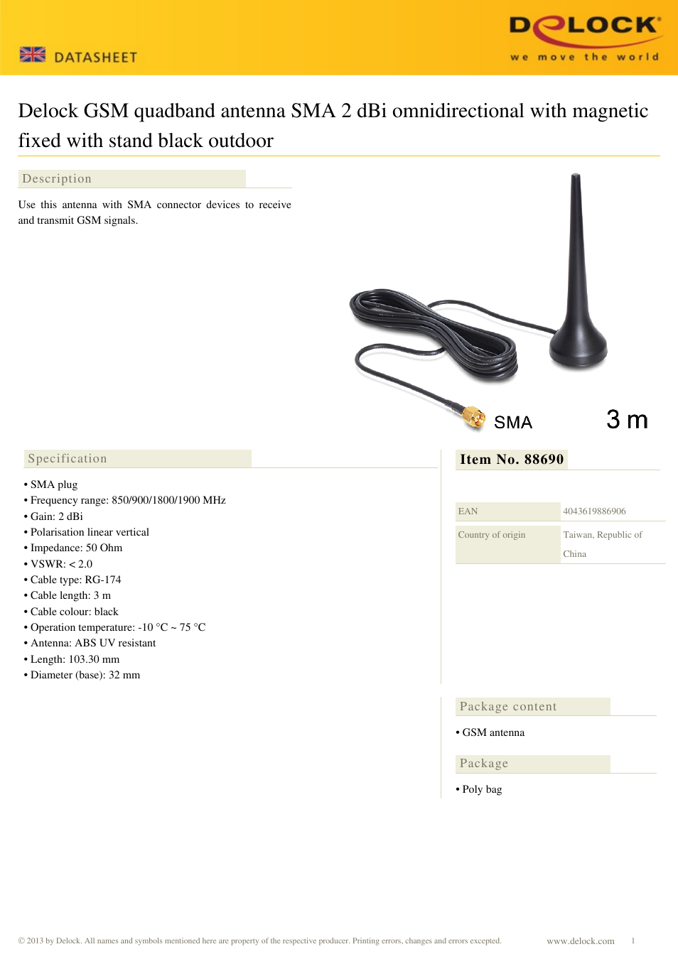 DeLOCK 88690 User Manual | 1 page