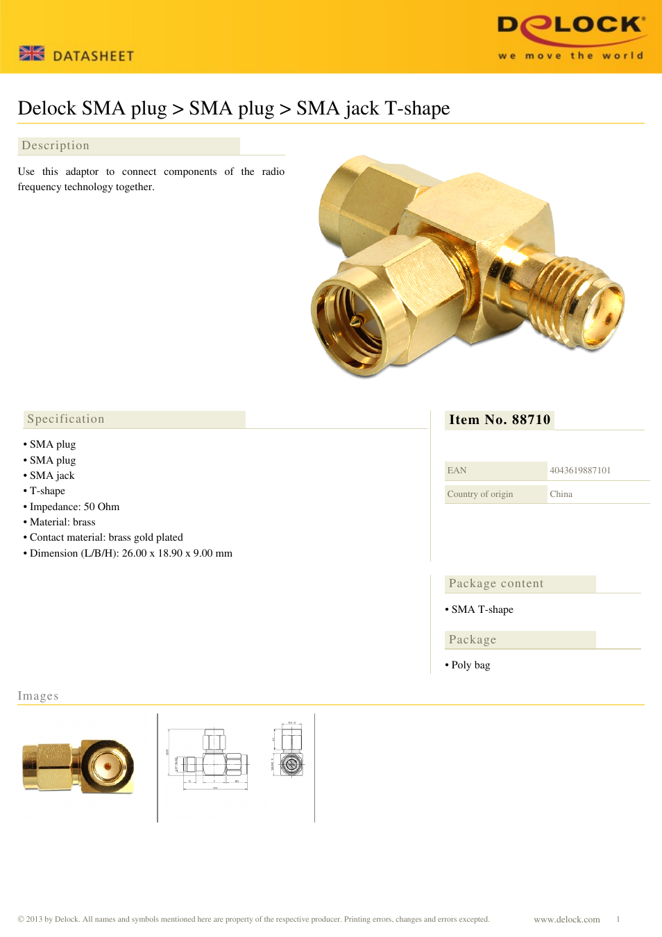 DeLOCK 88710 User Manual | 1 page