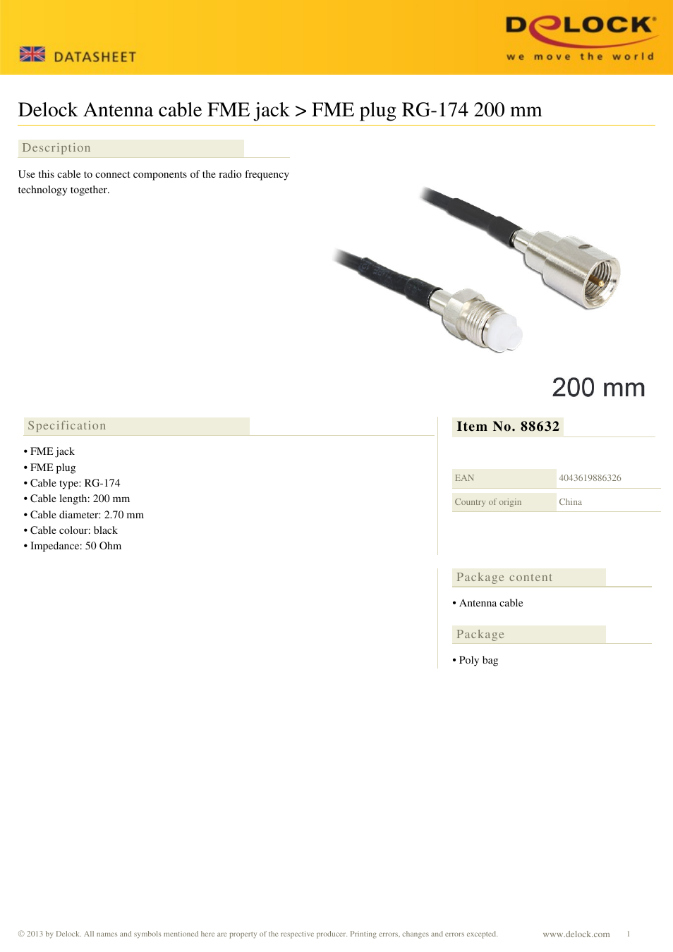 DeLOCK 88632 User Manual | 1 page