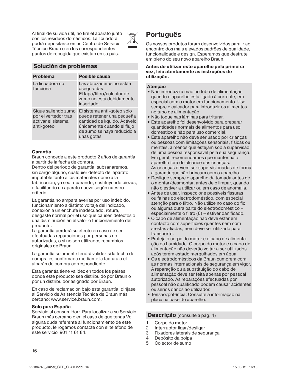 Português | Braun Multiquick 3 J300 User Manual | Page 15 / 78
