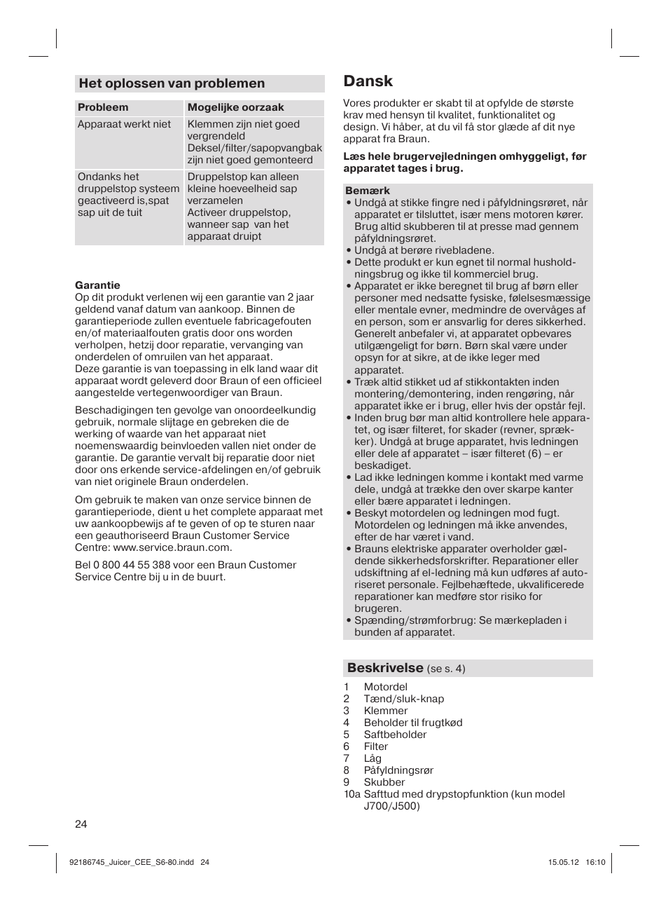 Dansk | Braun Multiquick 3 J300 User Manual | Page 23 / 78