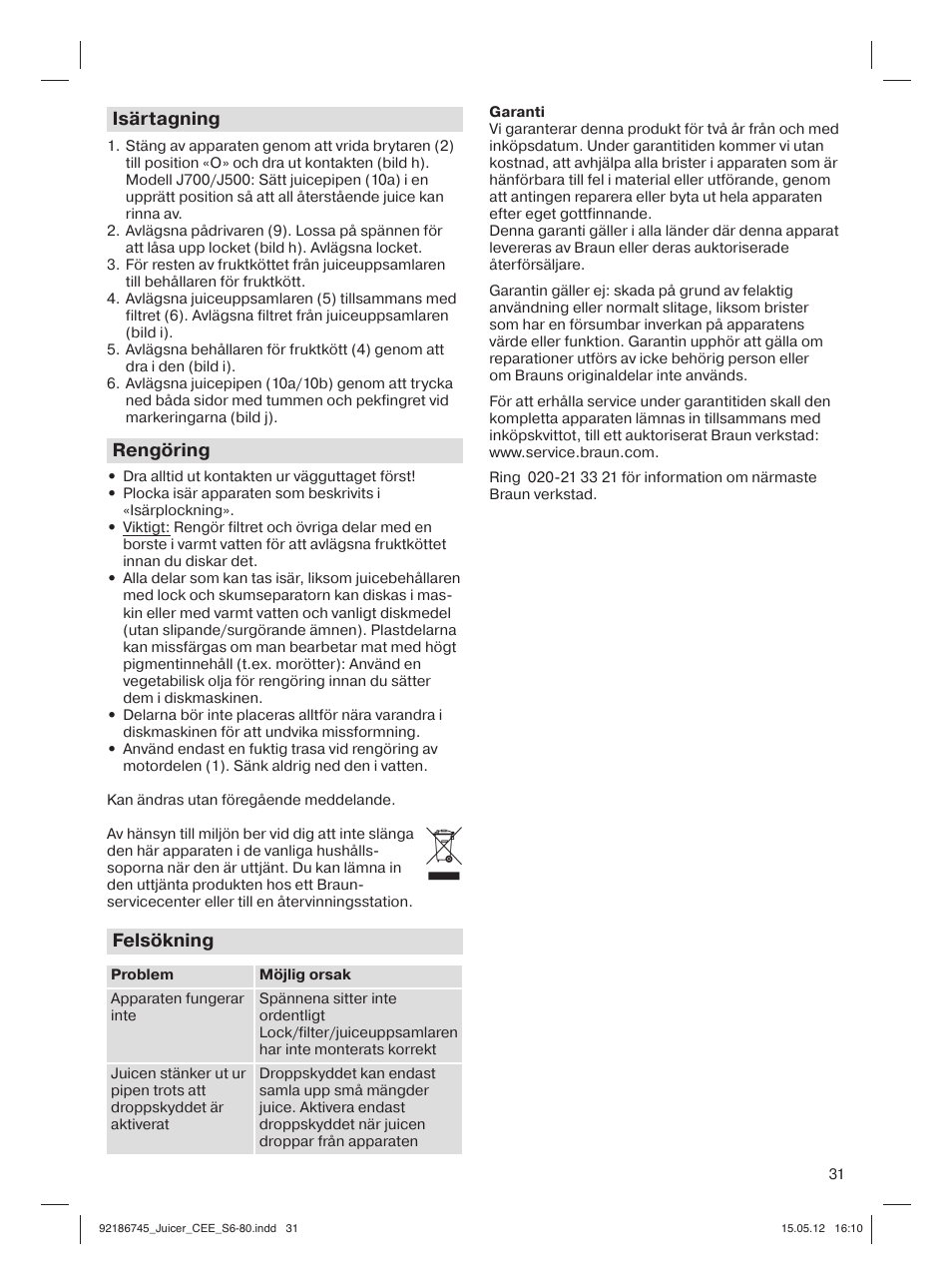 Braun Multiquick 3 J300 User Manual | Page 30 / 78
