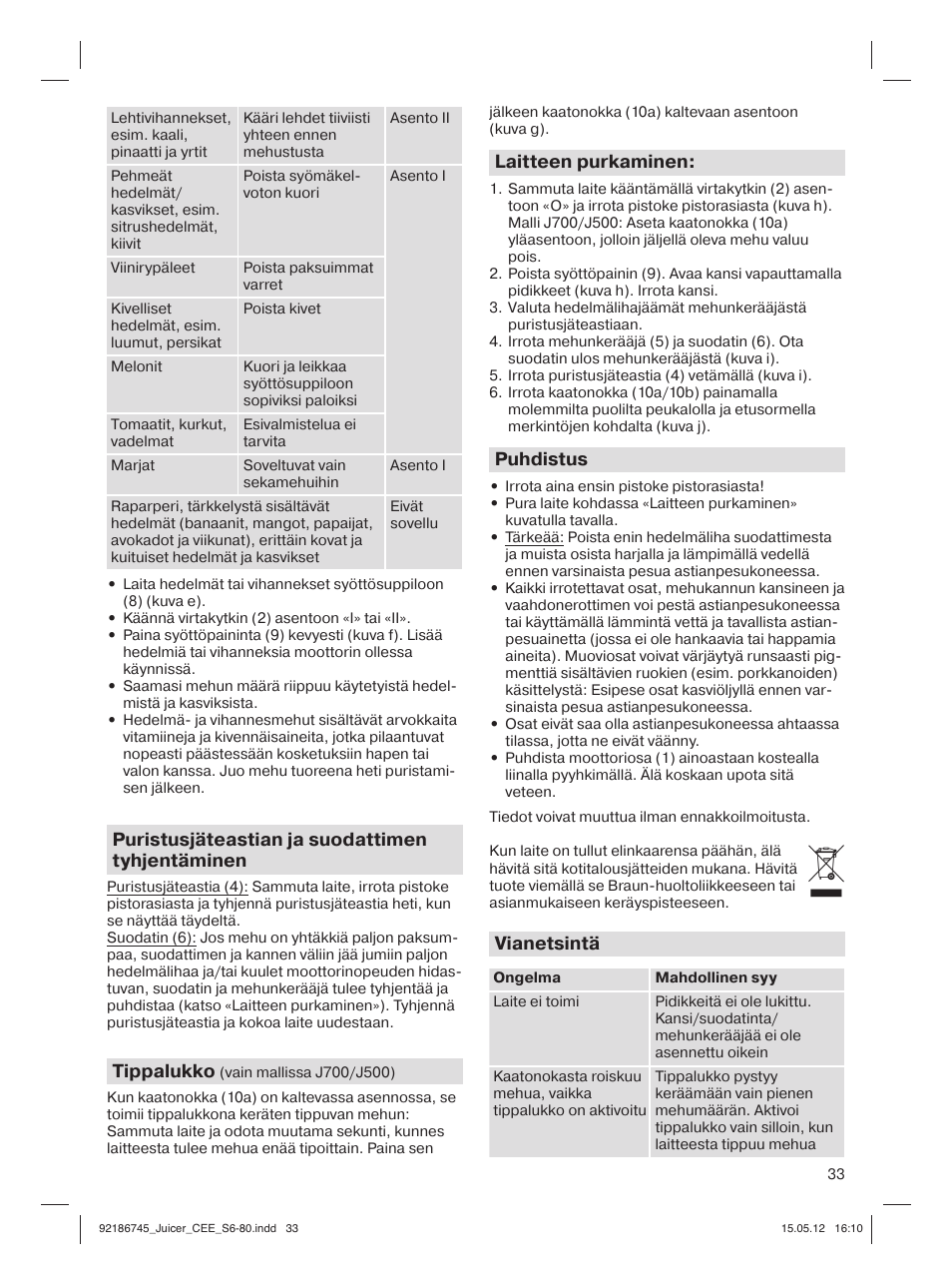 Braun Multiquick 3 J300 User Manual | Page 32 / 78