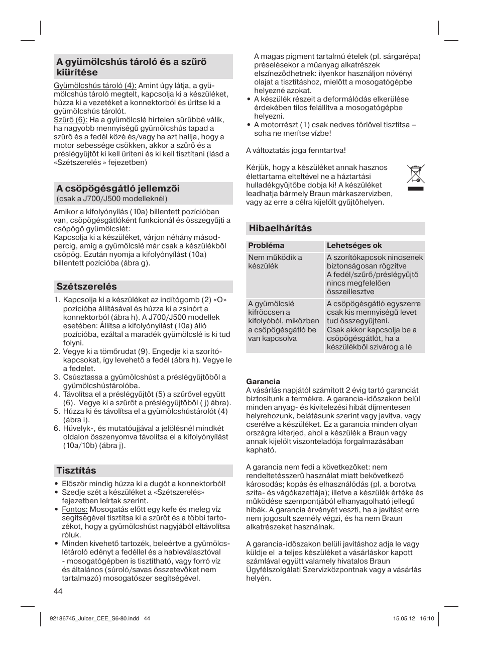 Braun Multiquick 3 J300 User Manual | Page 43 / 78