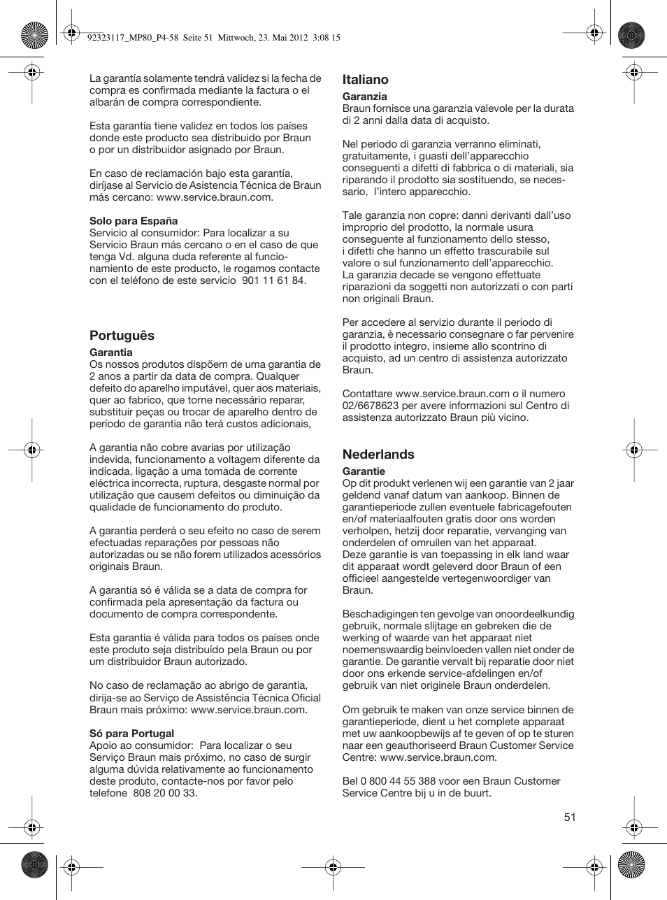 Braun Multiquick 5 MP 80 User Manual | Page 51 / 57