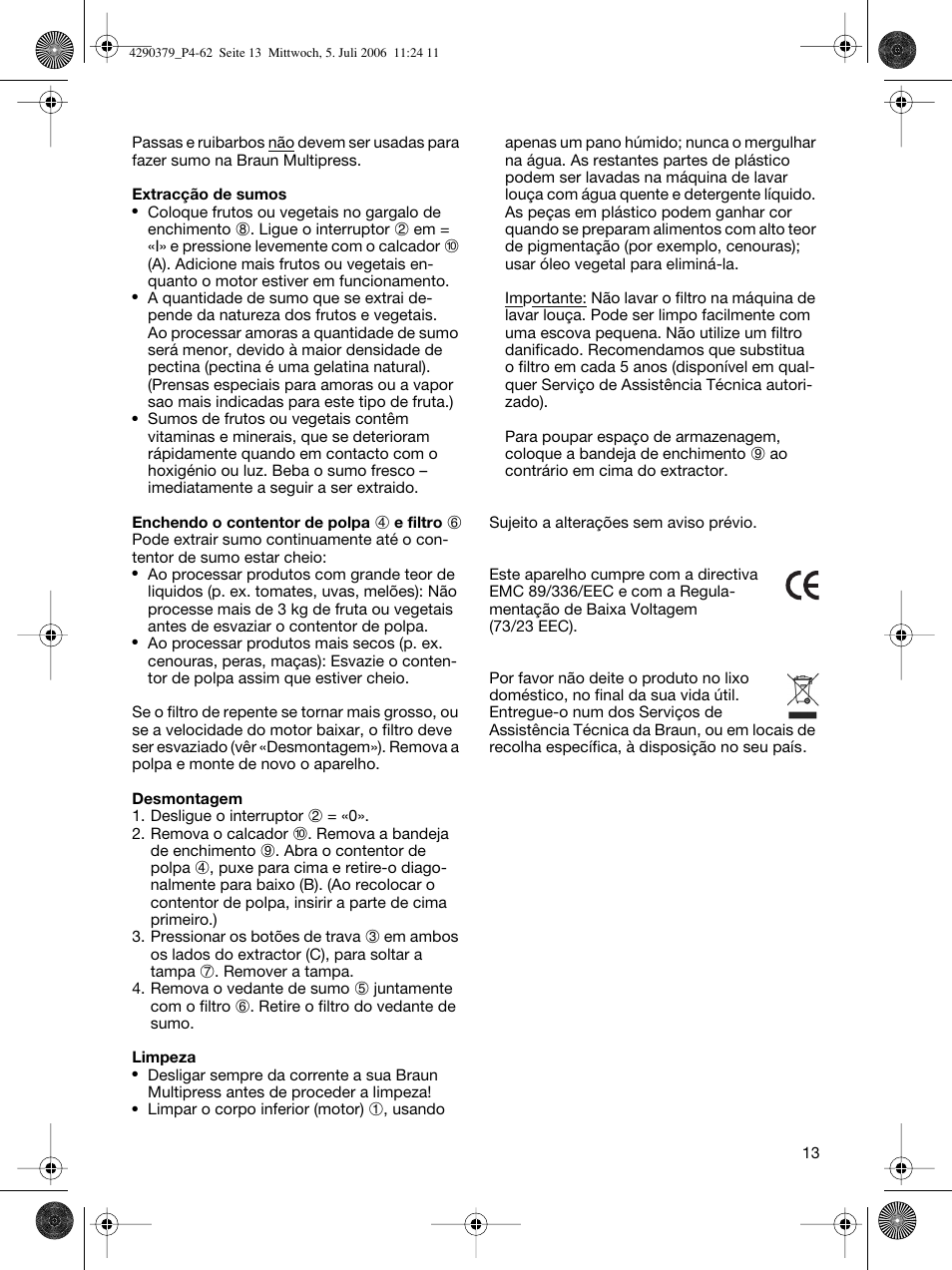 Braun Multipress automatic MP 80 User Manual | Page 13 / 57