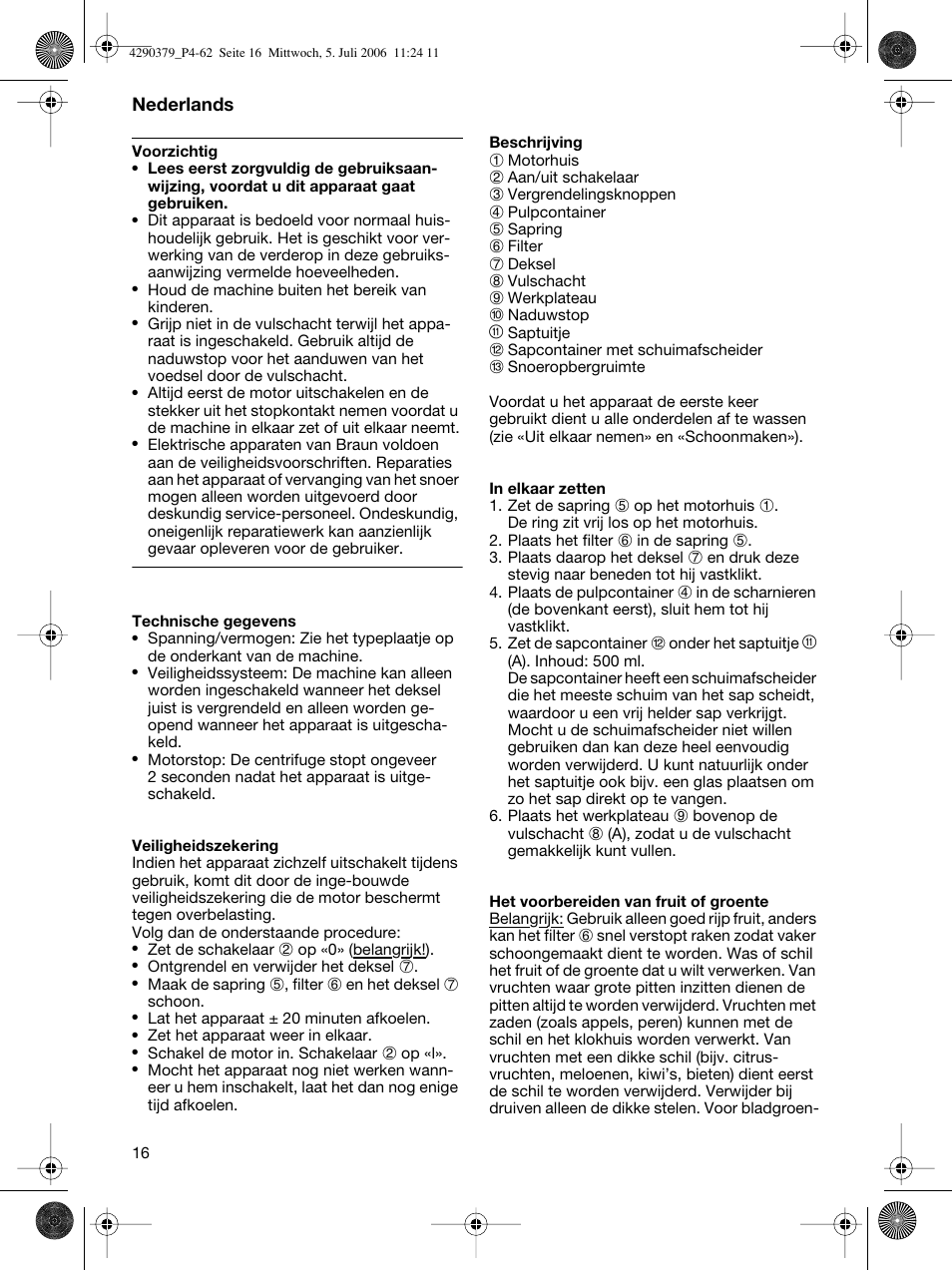 Braun Multipress automatic MP 80 User Manual | Page 16 / 57