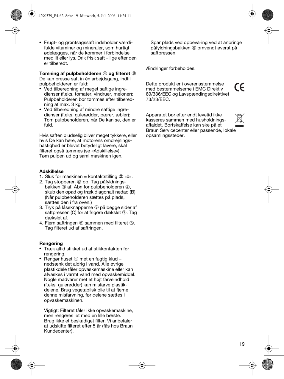 Braun Multipress automatic MP 80 User Manual | Page 19 / 57