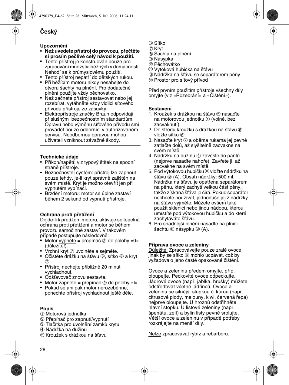 Braun Multipress automatic MP 80 User Manual | Page 28 / 57