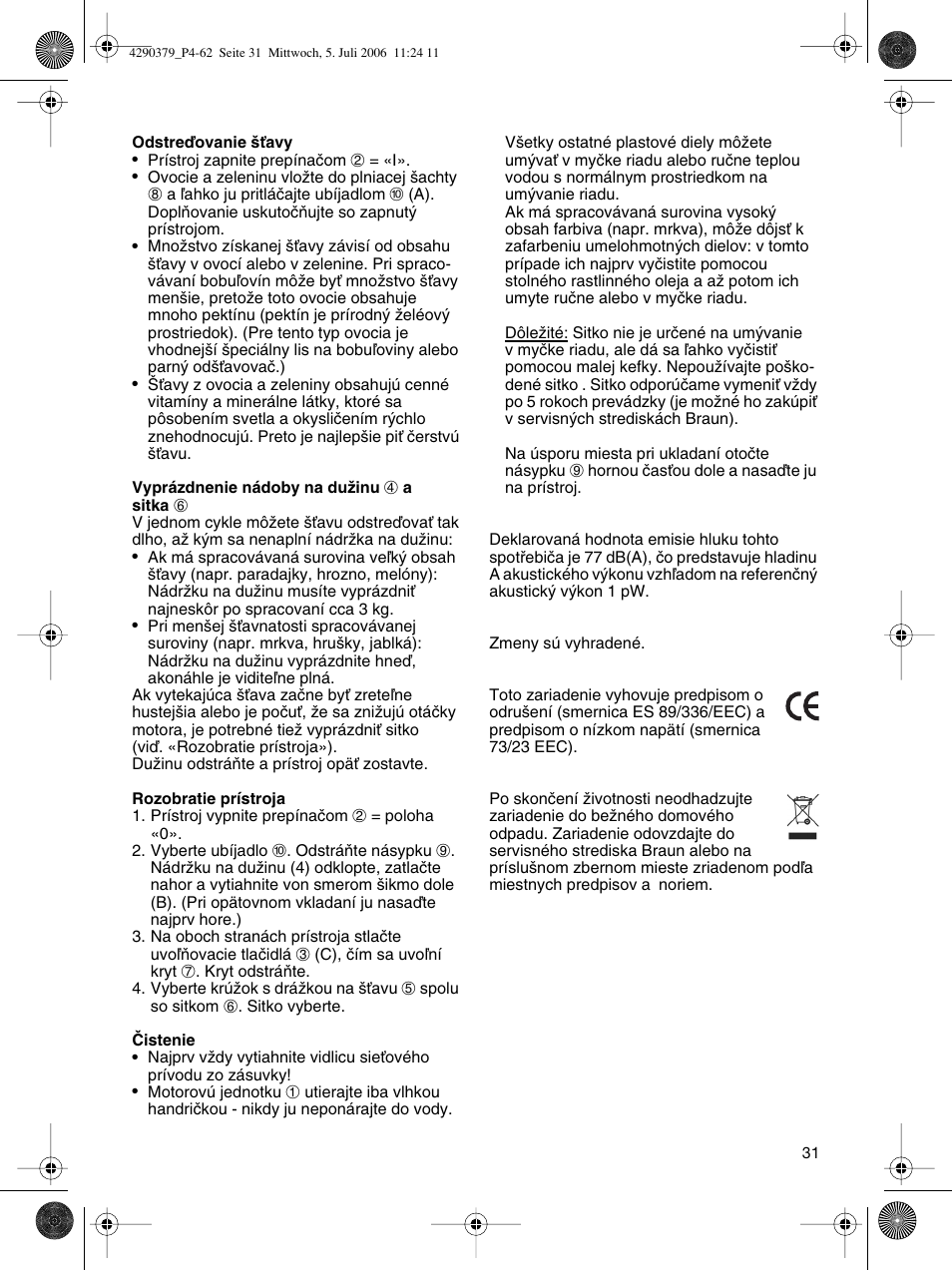 Braun Multipress automatic MP 80 User Manual | Page 31 / 57
