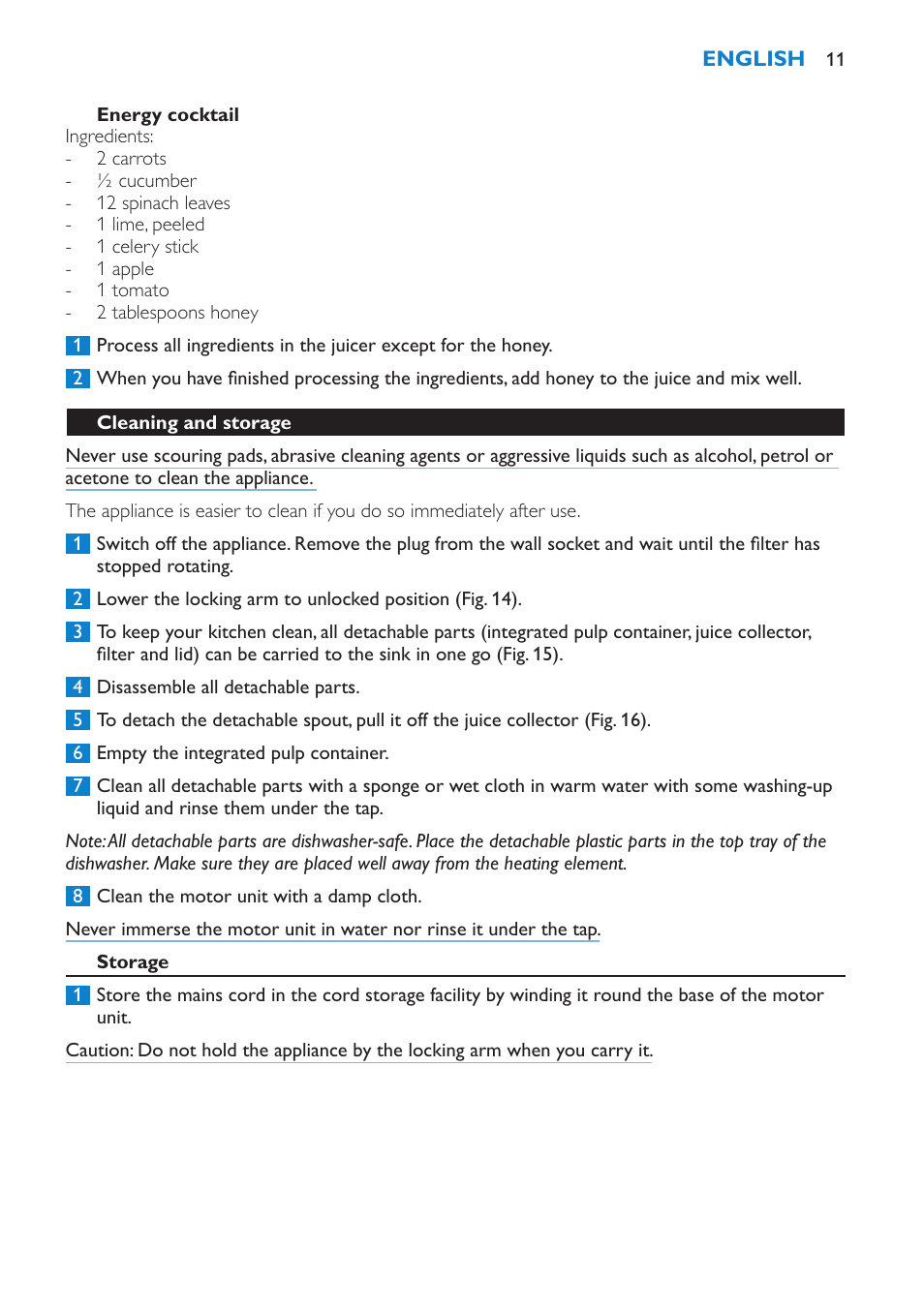 Philips HR1871 User Manual | Page 11 / 132