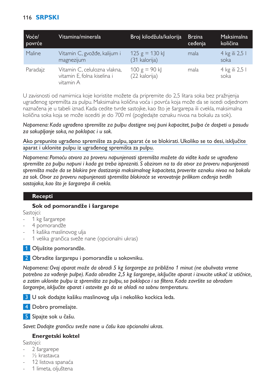 Philips HR1871 User Manual | Page 116 / 132