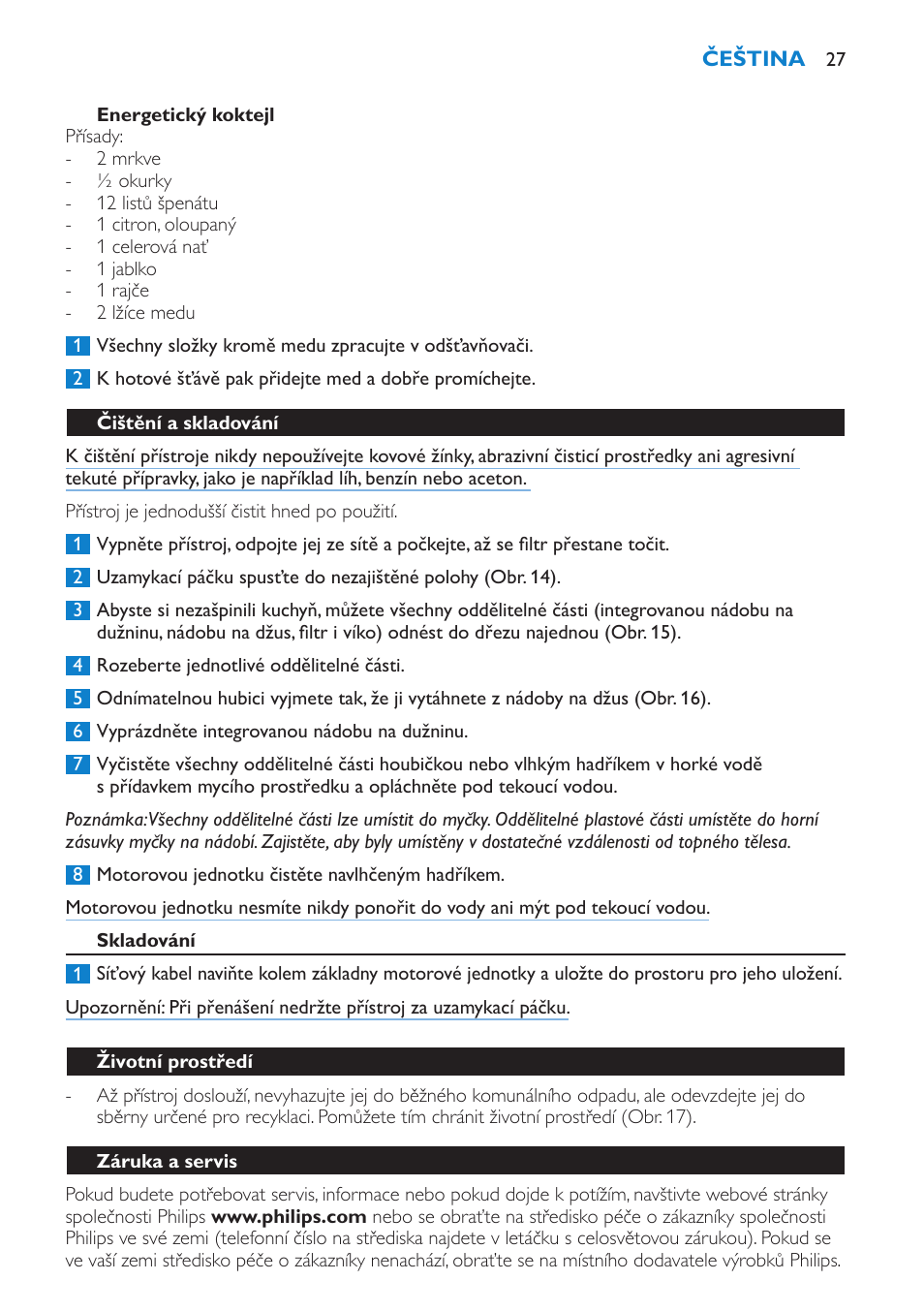 Philips HR1871 User Manual | Page 27 / 132