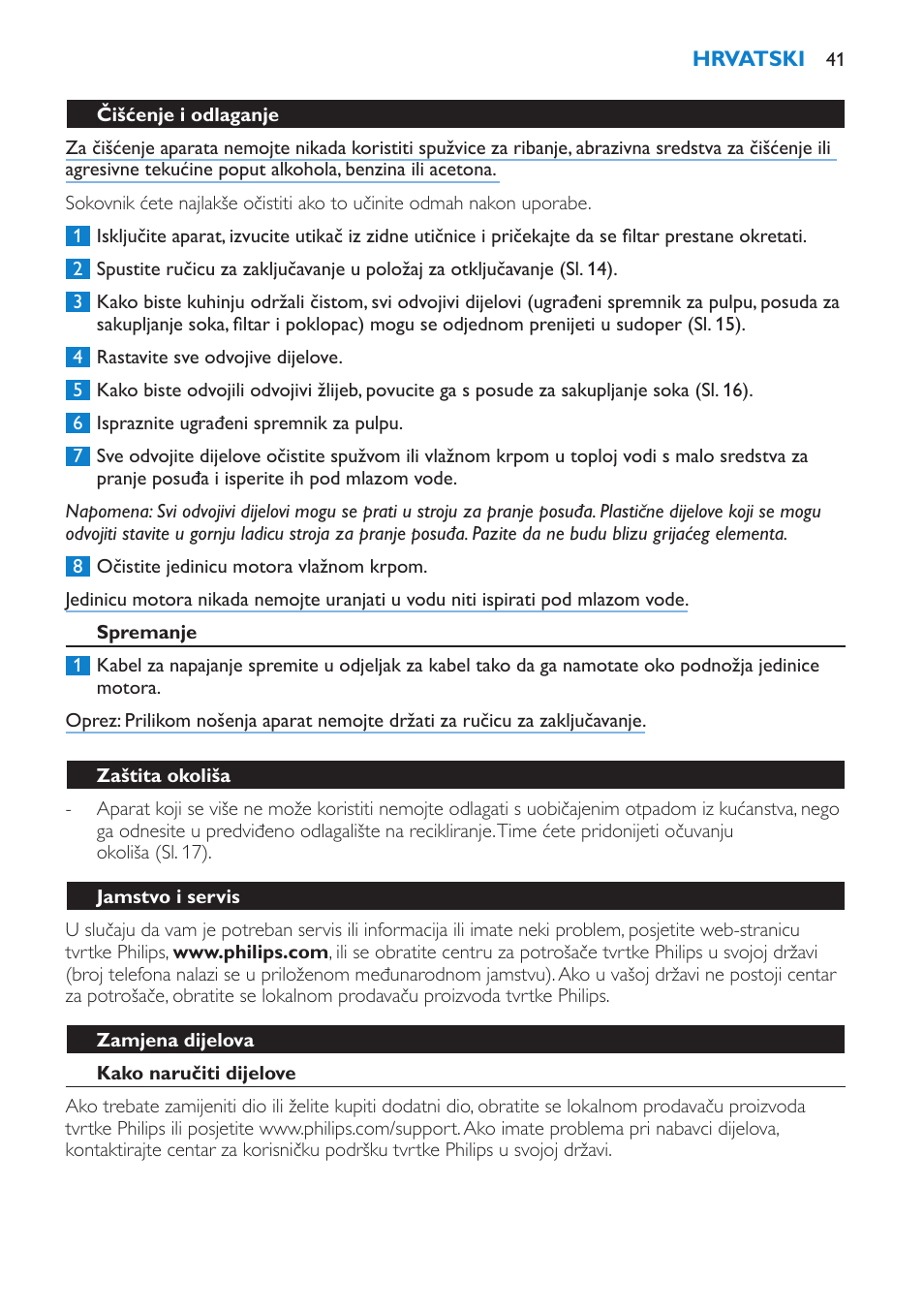 Philips HR1871 User Manual | Page 41 / 132