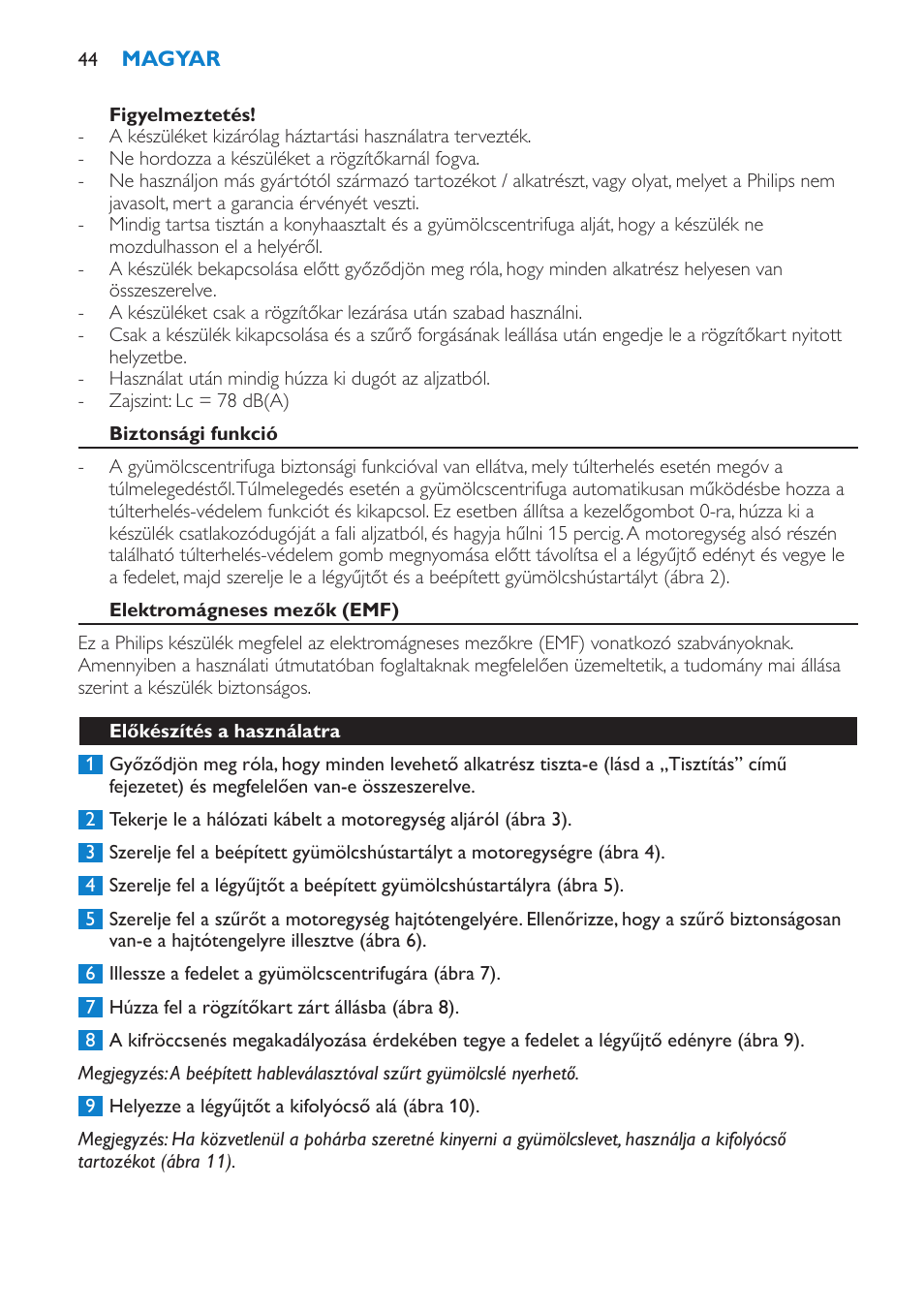 Philips HR1871 User Manual | Page 44 / 132