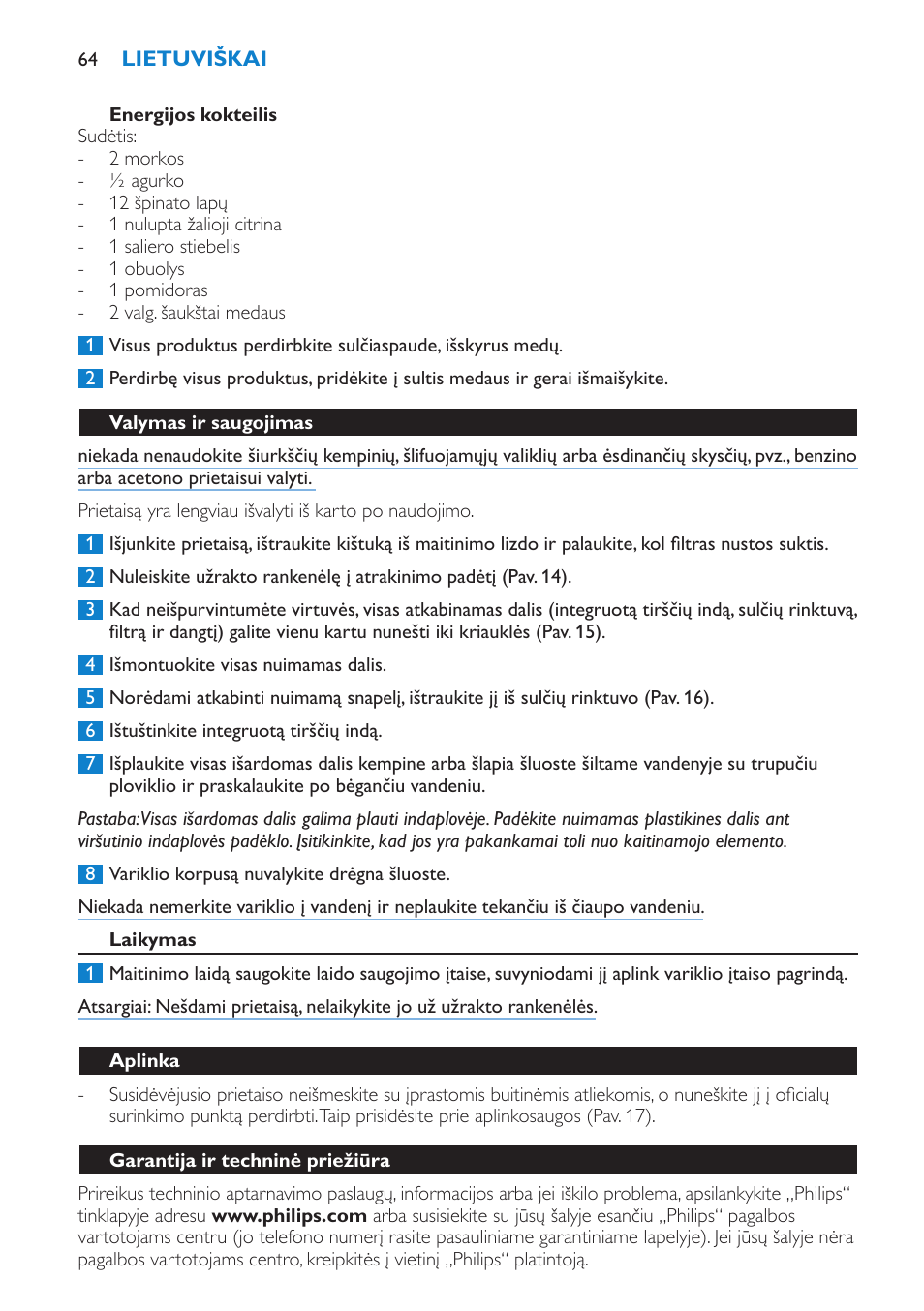Philips HR1871 User Manual | Page 64 / 132