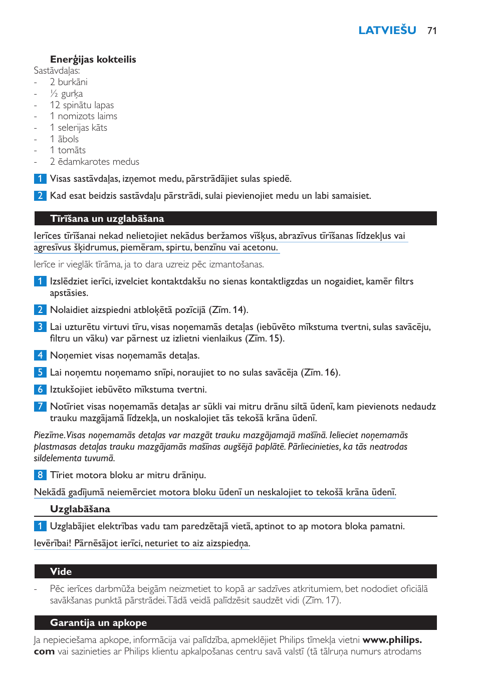 Philips HR1871 User Manual | Page 71 / 132