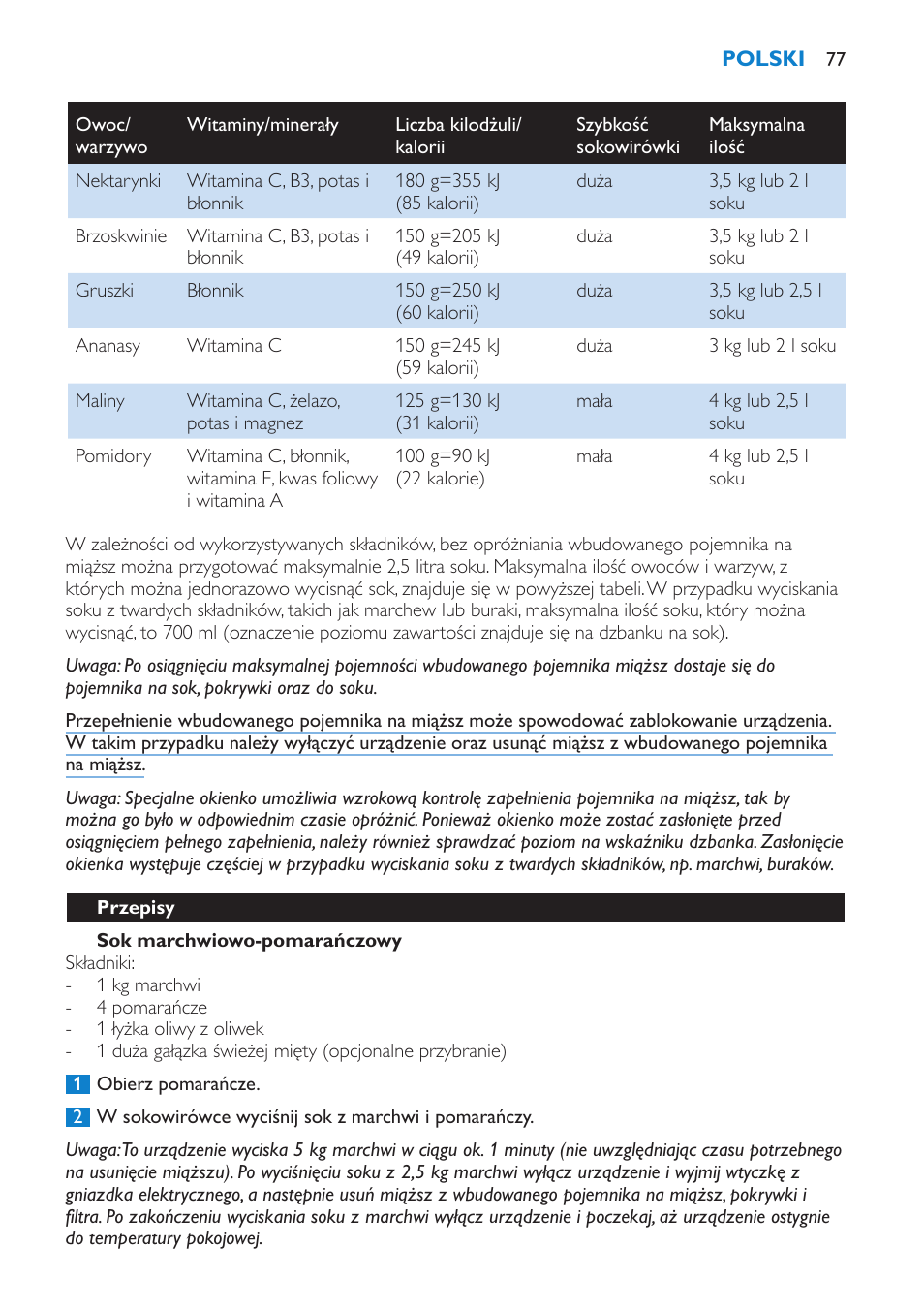 Philips HR1871 User Manual | Page 77 / 132