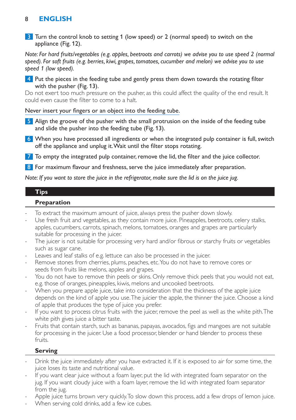 Philips HR1871 User Manual | Page 8 / 132