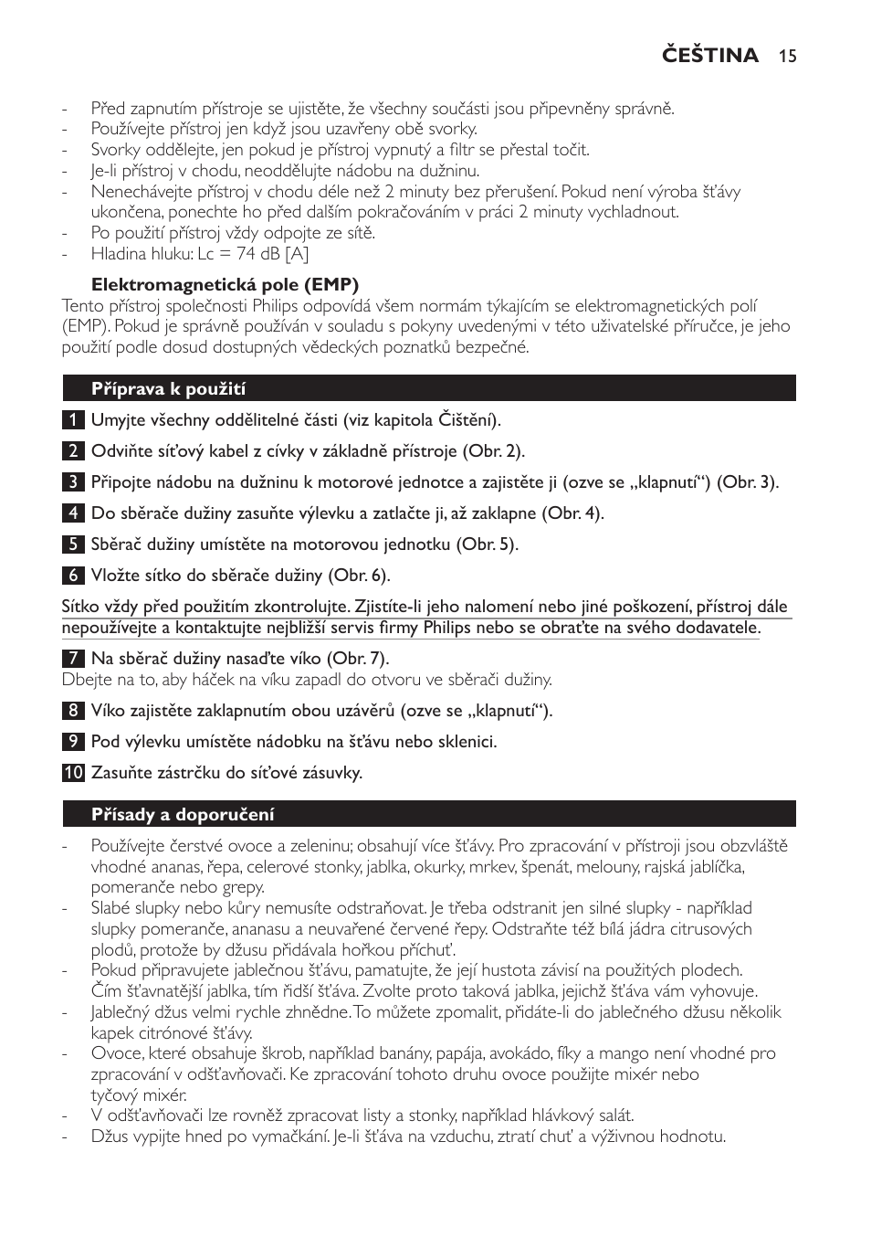 Philips HR1823 User Manual | Page 15 / 76
