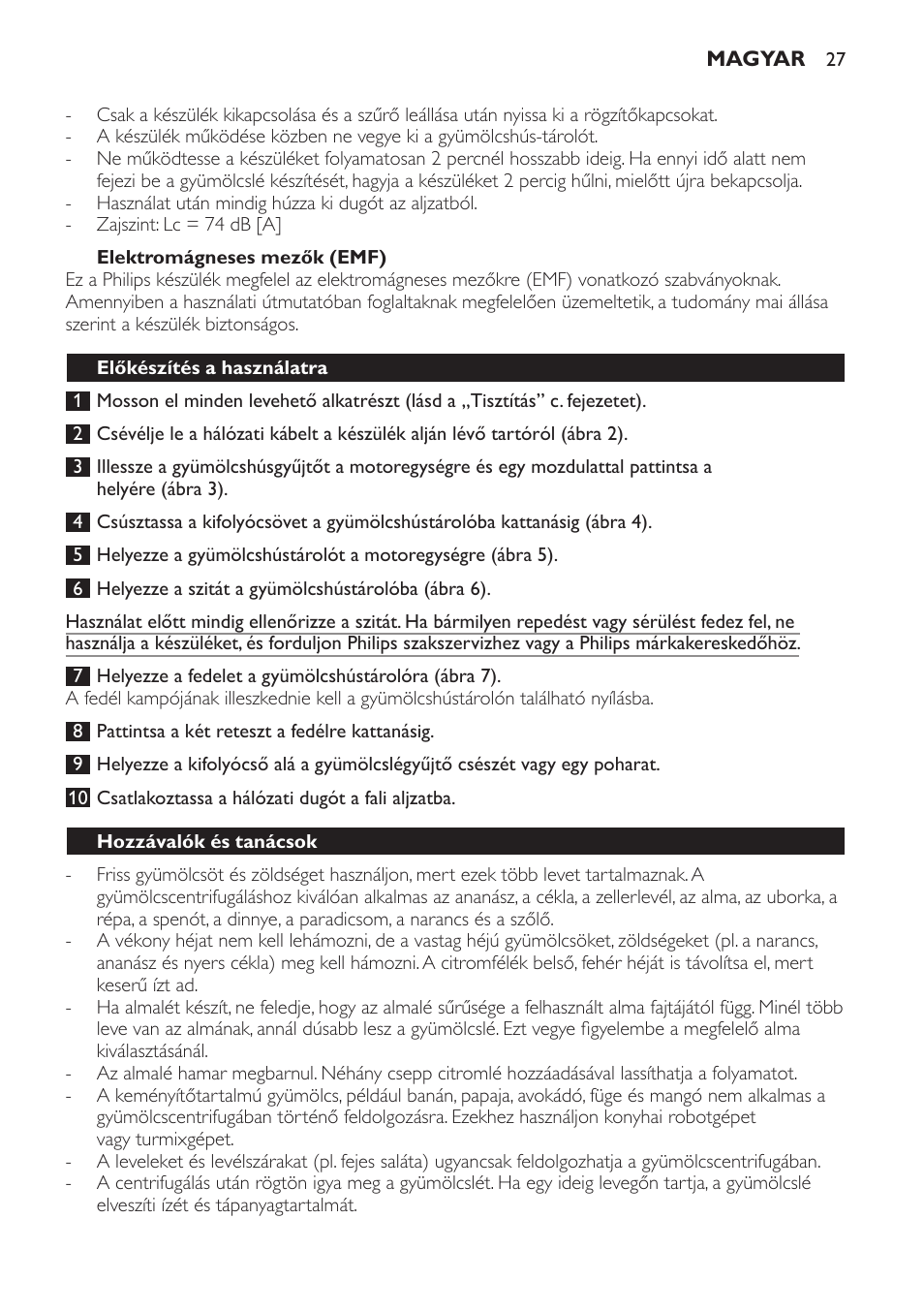 Philips HR1823 User Manual | Page 27 / 76