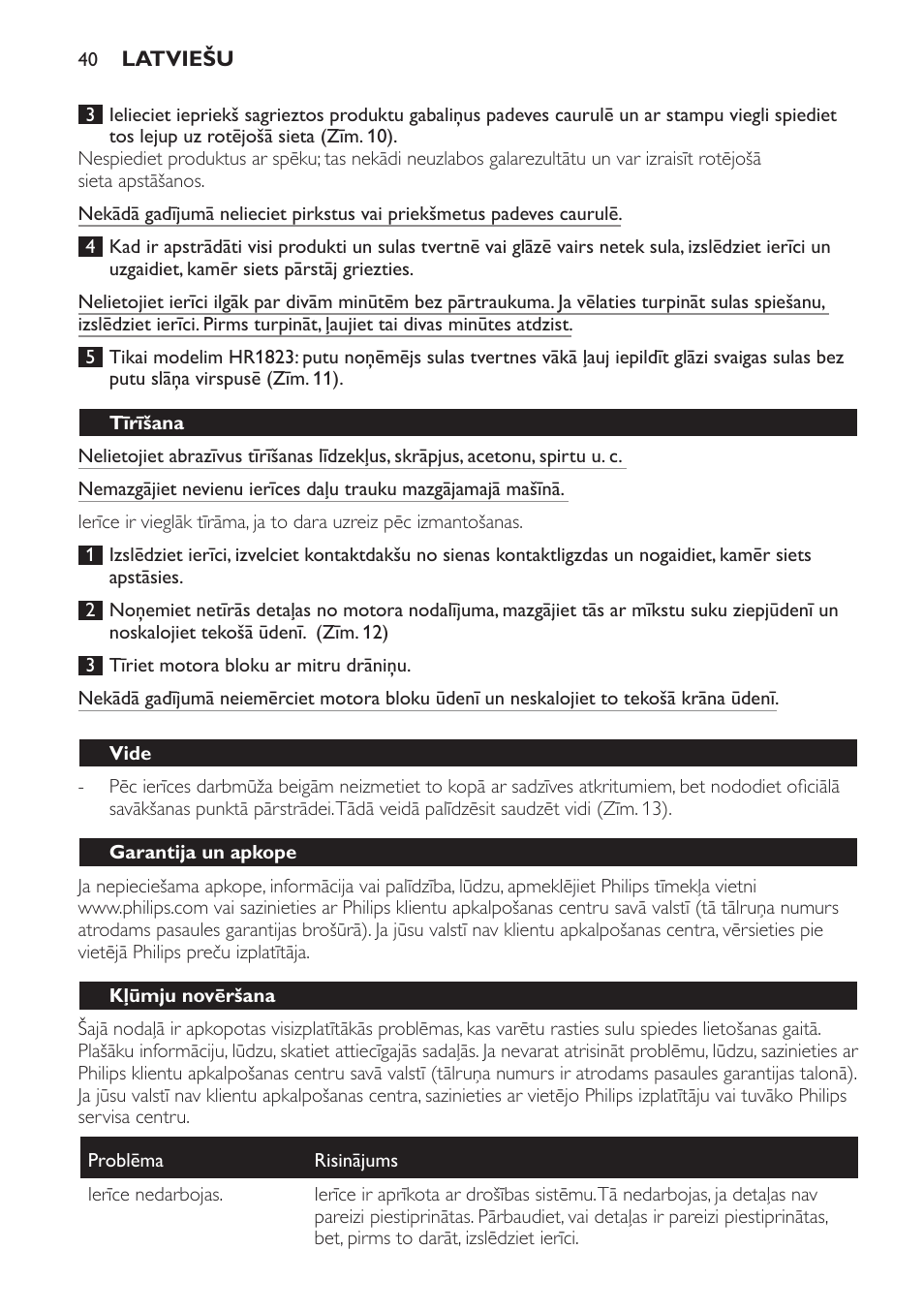 Philips HR1823 User Manual | Page 40 / 76