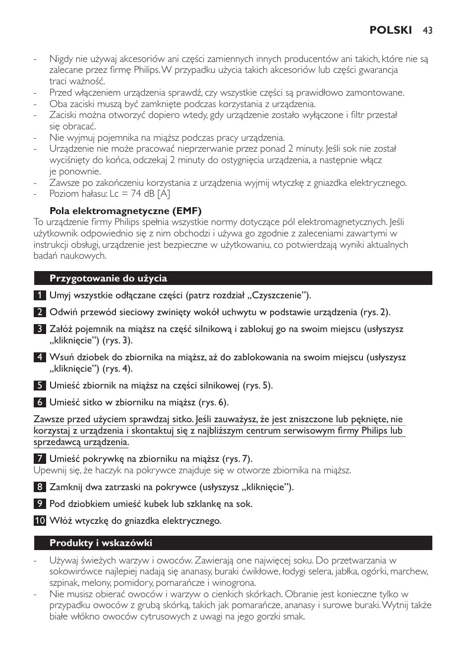 Philips HR1823 User Manual | Page 43 / 76
