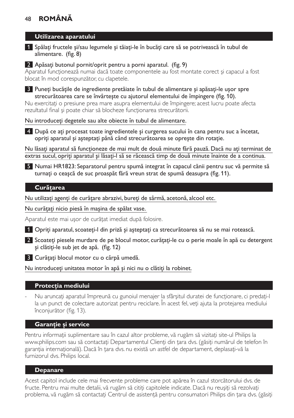 Philips HR1823 User Manual | Page 48 / 76