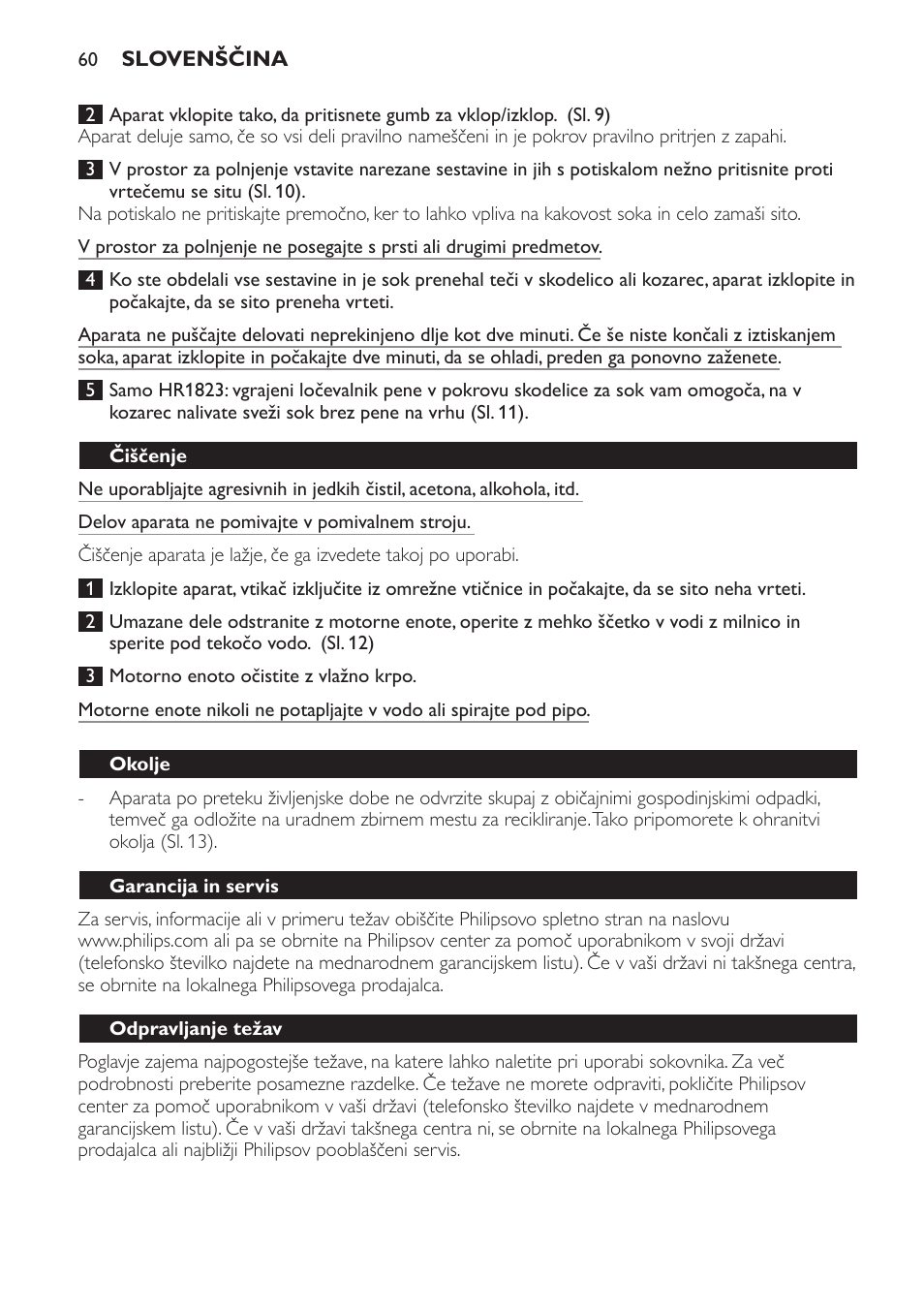 Philips HR1823 User Manual | Page 60 / 76