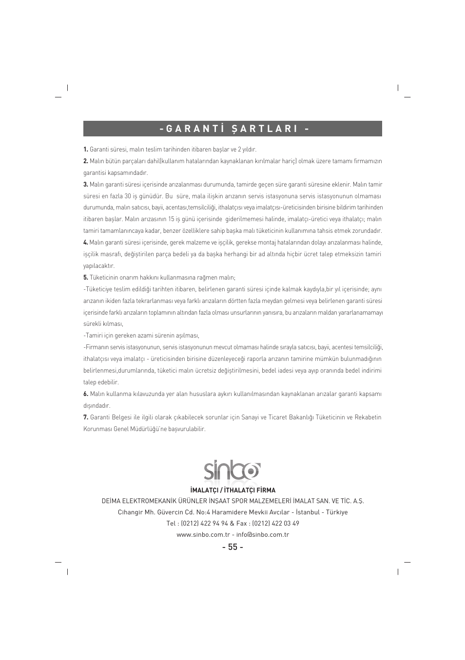 SINBO SJ 3129 User Manual | Page 56 / 59