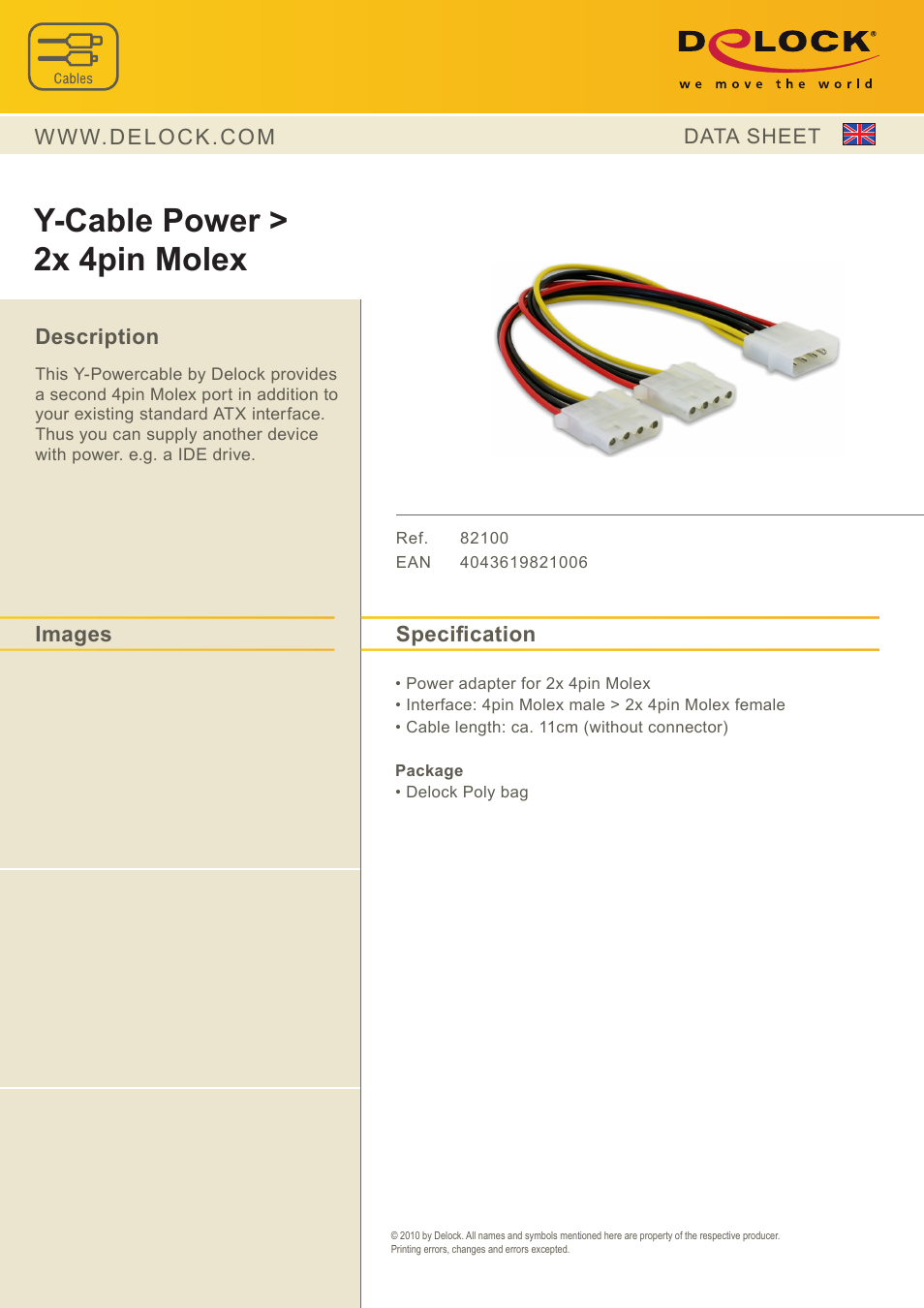 DeLOCK 82100 User Manual | 1 page