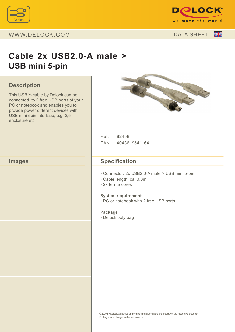 DeLOCK 82458 User Manual | 1 page