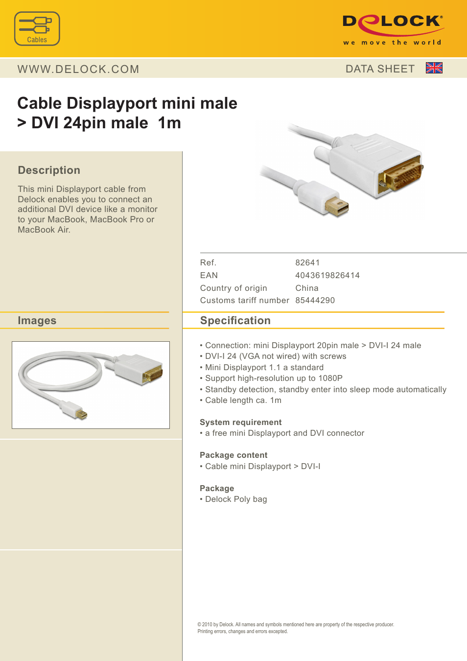 DeLOCK 82641 User Manual | 1 page