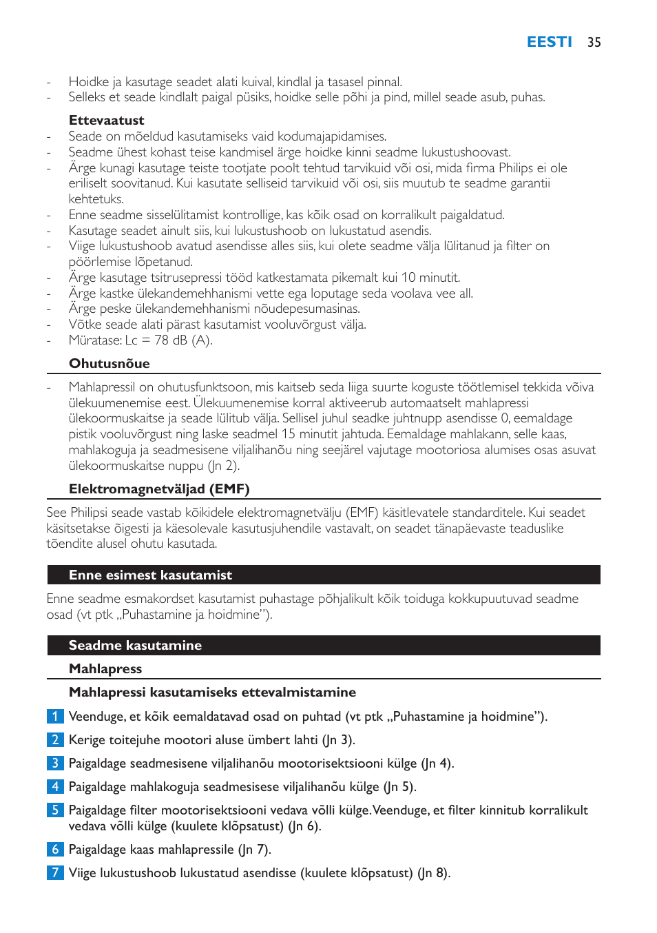 Philips HR1870 User Manual | Page 35 / 156