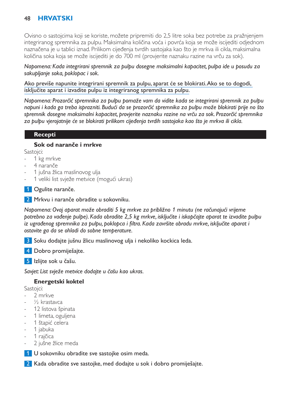 Philips HR1870 User Manual | Page 48 / 156