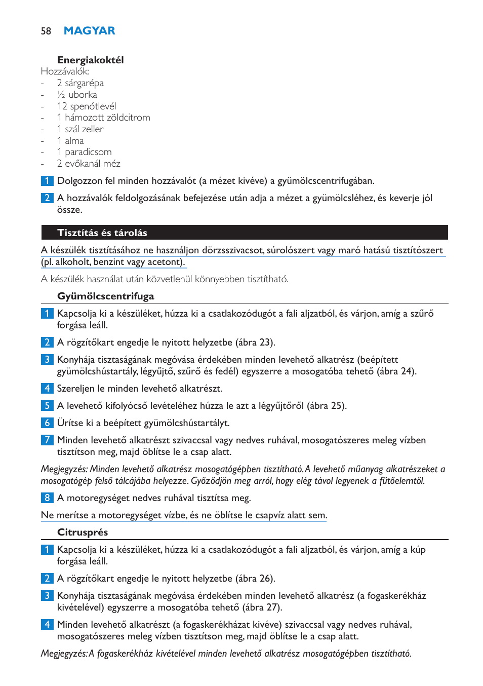 Philips HR1870 User Manual | Page 58 / 156